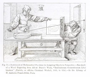 Instrument matematycznej precyzji do projektowania obiektów w perspektywie, 1530 r.